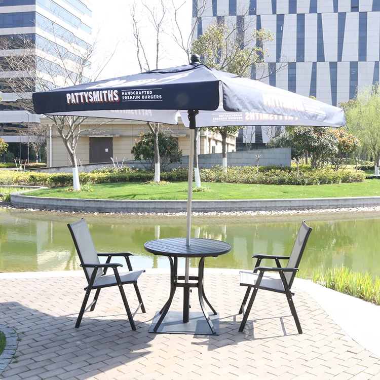 Outdoor advertising cafe umbrella custom logo printed branded fold sun shade garden golf parasol beach umbrellas with light