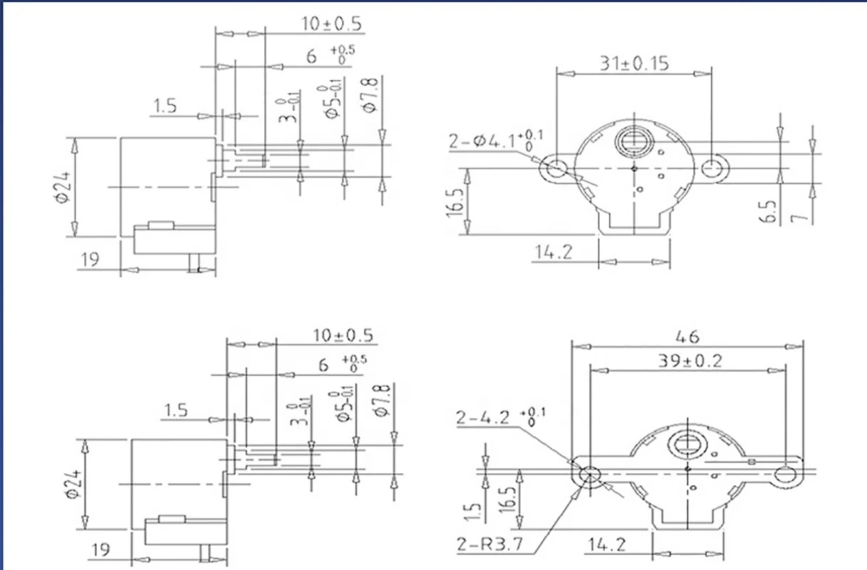 48 stepper motor 12V camera motor fan rotary head electric toothbrush speed control motor