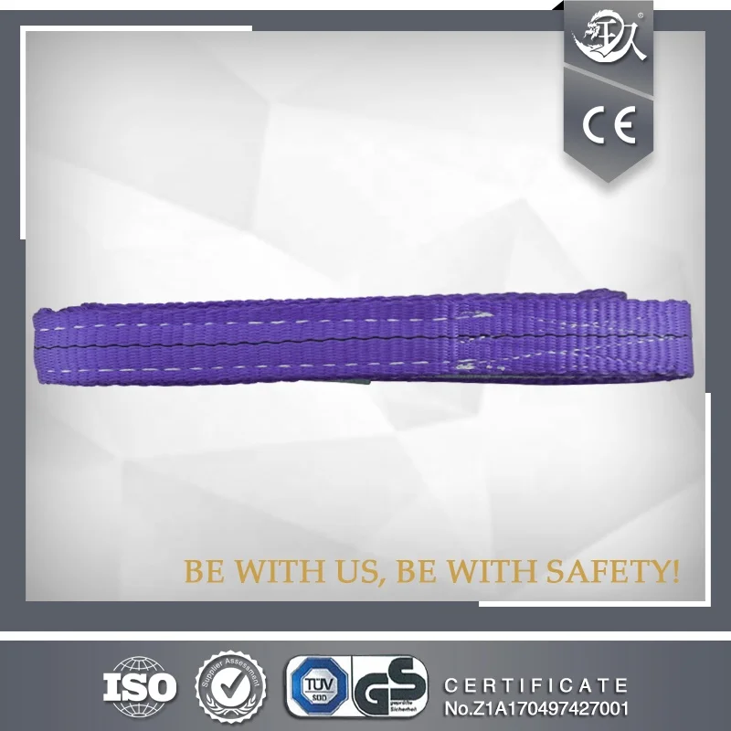 JIULONG Polyester Lifting  1Ton Double eye flat one way webbing sling Belt