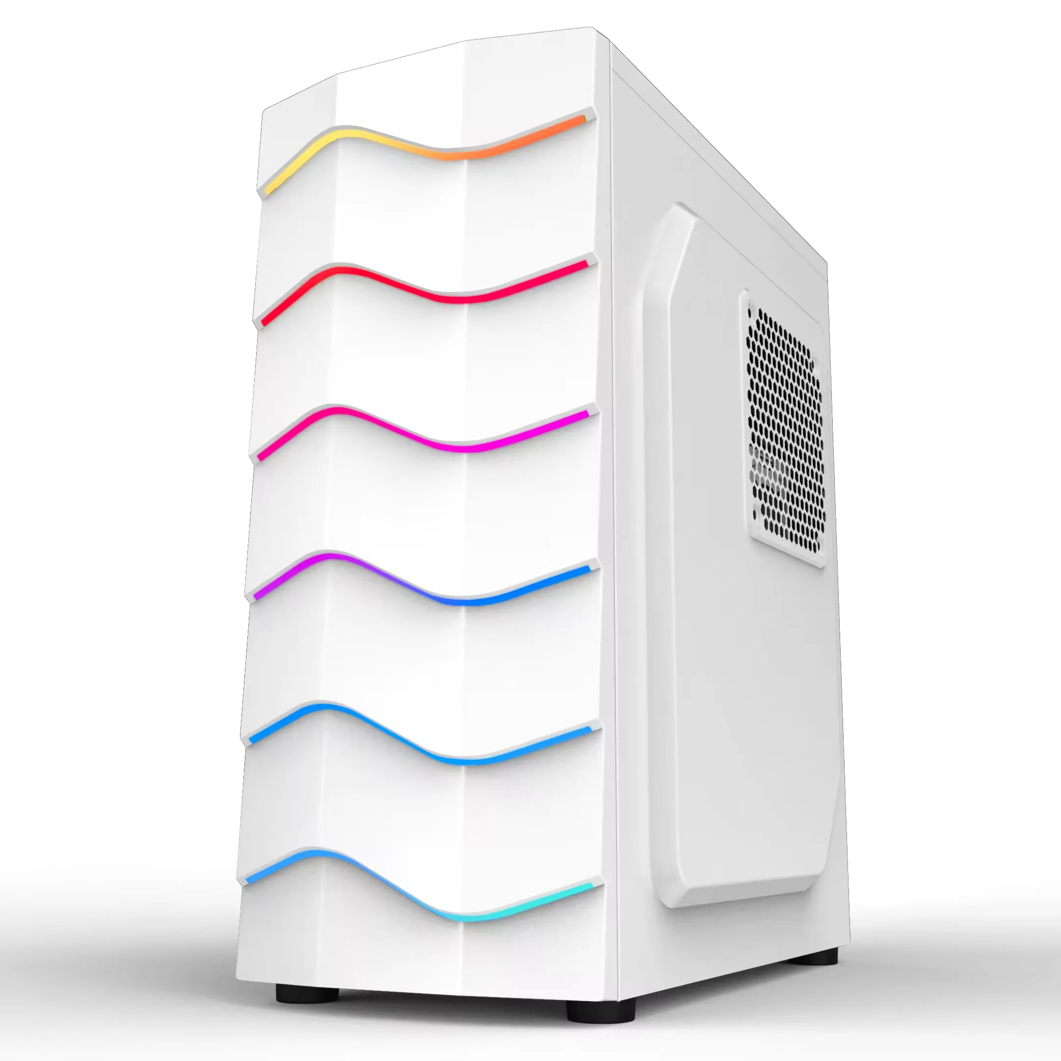 Popular Waves Black White PC Case Atx Acrylic Transparent Case Gaming Computer Cases Towers