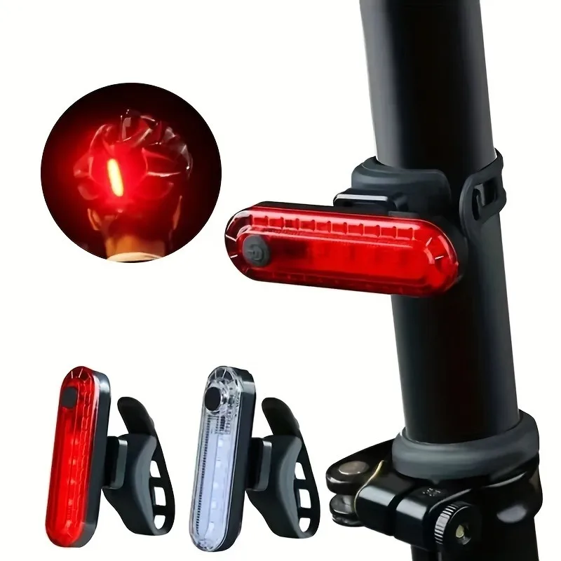 USB Charging COB Tail Light for Outdoor Cycling New High Brightness Safety Warning Accessory LED Mounts Rear Battery Powered