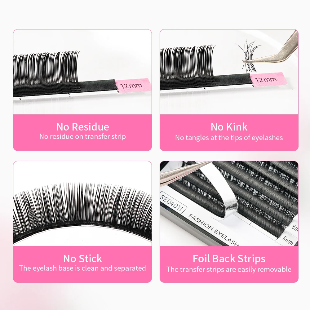 Russian Volume Eyelash Extensions Ciglia De Cils Classic Black Cashmere Lash Extensions Individual Matte Lash Trays Wholesale