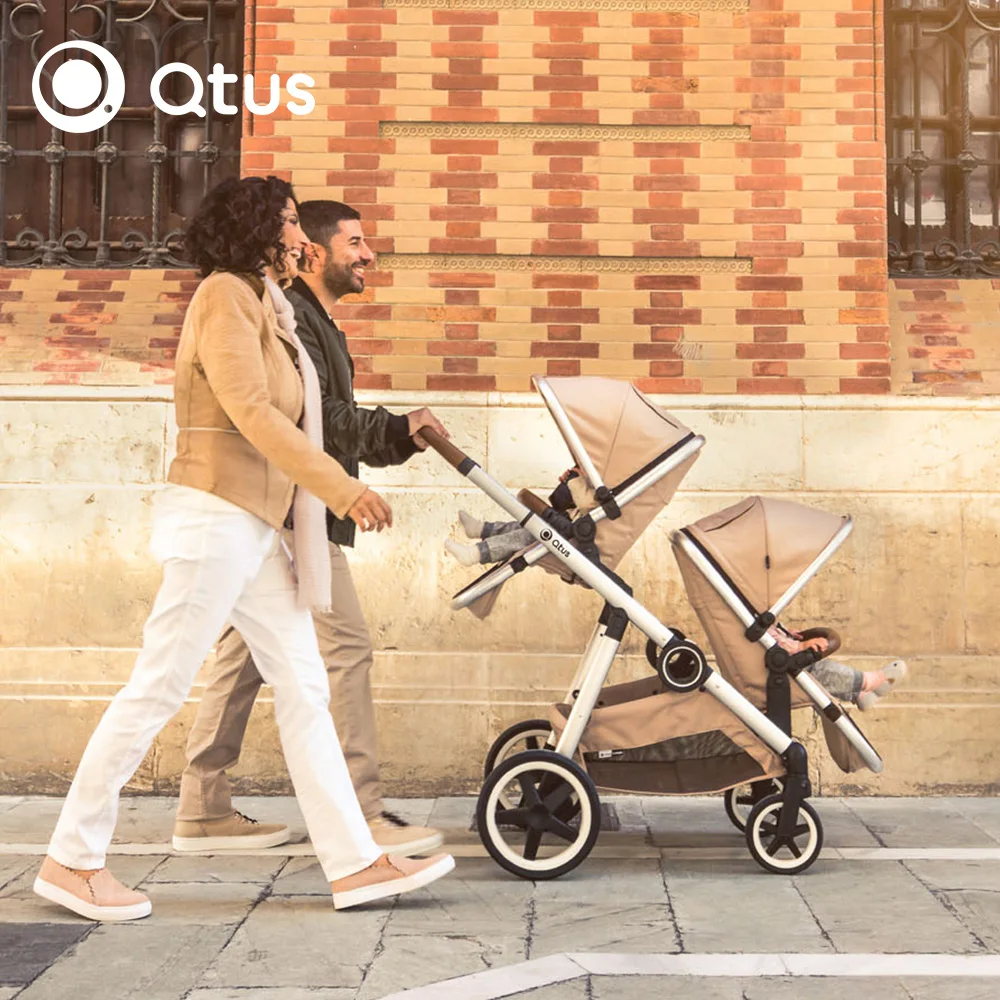 QTUS DuetPro cybex baby stroller Mono Model Poussette with one seat Full Size Pram High landscape Large basket PU Wheels OEM ODM