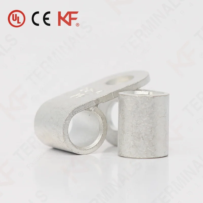 Hot Sale OEM Copper Crimping Electrical 18 Awg Non-Insulated Tin-Plated 7.8mm Flag Cable Lugs Wire Ring Flag Terminals