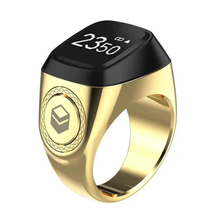 Hot Compass Azan Digital Watch Stainless Steel Jam Tangan smart Muslim Prayers Islamic Qibla Direction al fajr watches ring