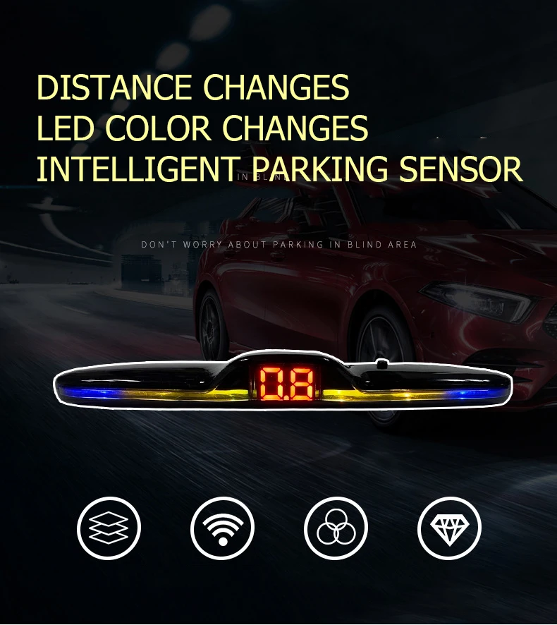 Hot  car reverse parking sensor kit de sensores de estacionamento parking assist front and rear sensors reverse warning systems