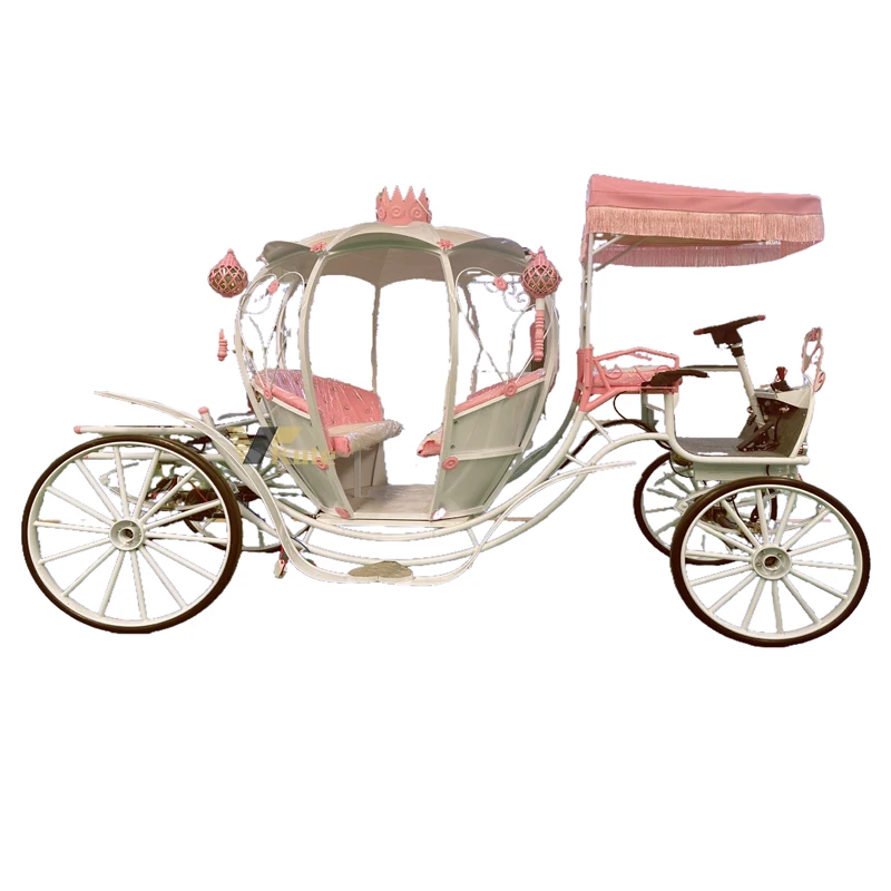 Premium Wedding carriage for prom Cinderella pumpkin horse-drawn carriage for Princess Latest electric horseless Carriage