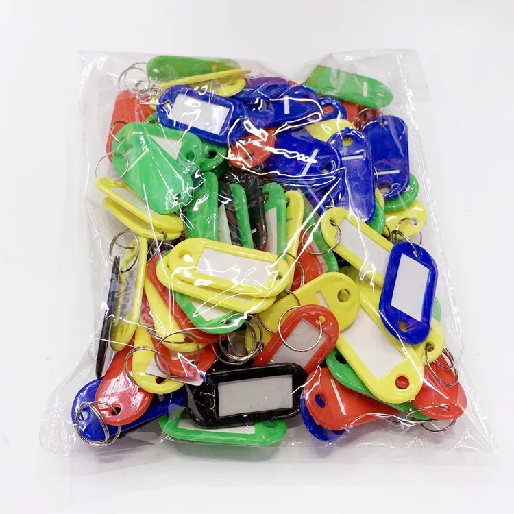 Accepted Customization Multi Colors Plastic Key Label Name Key ID Labels With Split Ring Keychain Key Tags Holder In Workplace