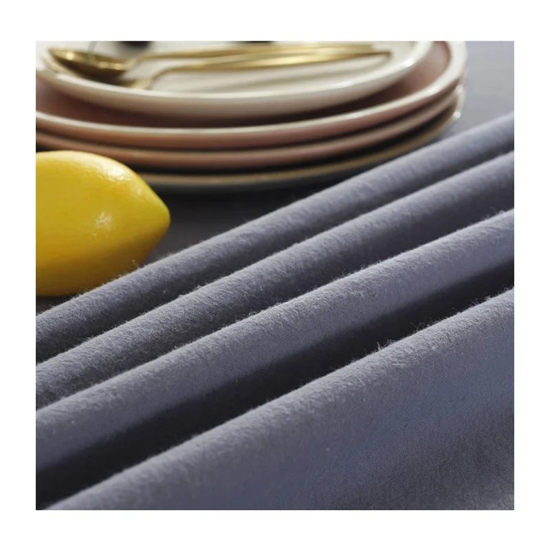 High quality dining room round table cloth grey cotton 150cm dia table cloth