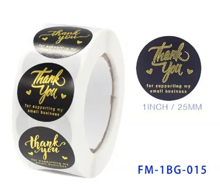 Label maker custom logo waterproof sticker paper printing transparent roll gold foil sticker label