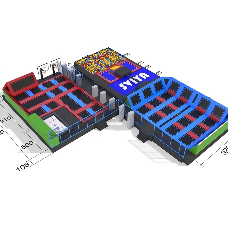 gym fitness square trampoline games jumping mats playground parks for children