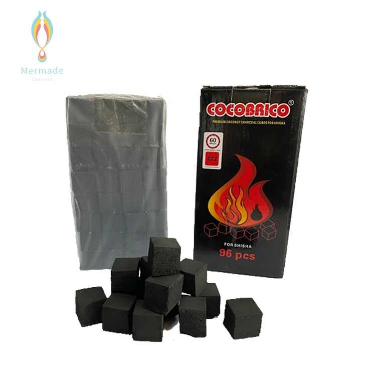 
Best Quality Quick Lighting Mechanism 22mm Cube Brick Arabic Shisha Hookah Cubic Coconut Charcoal Briquette 