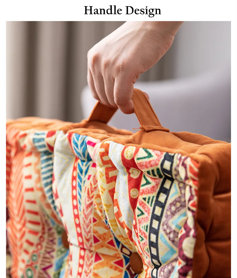 Velvet Print Floor Cushion Luxury Velvet Seat Cushion For Living Room