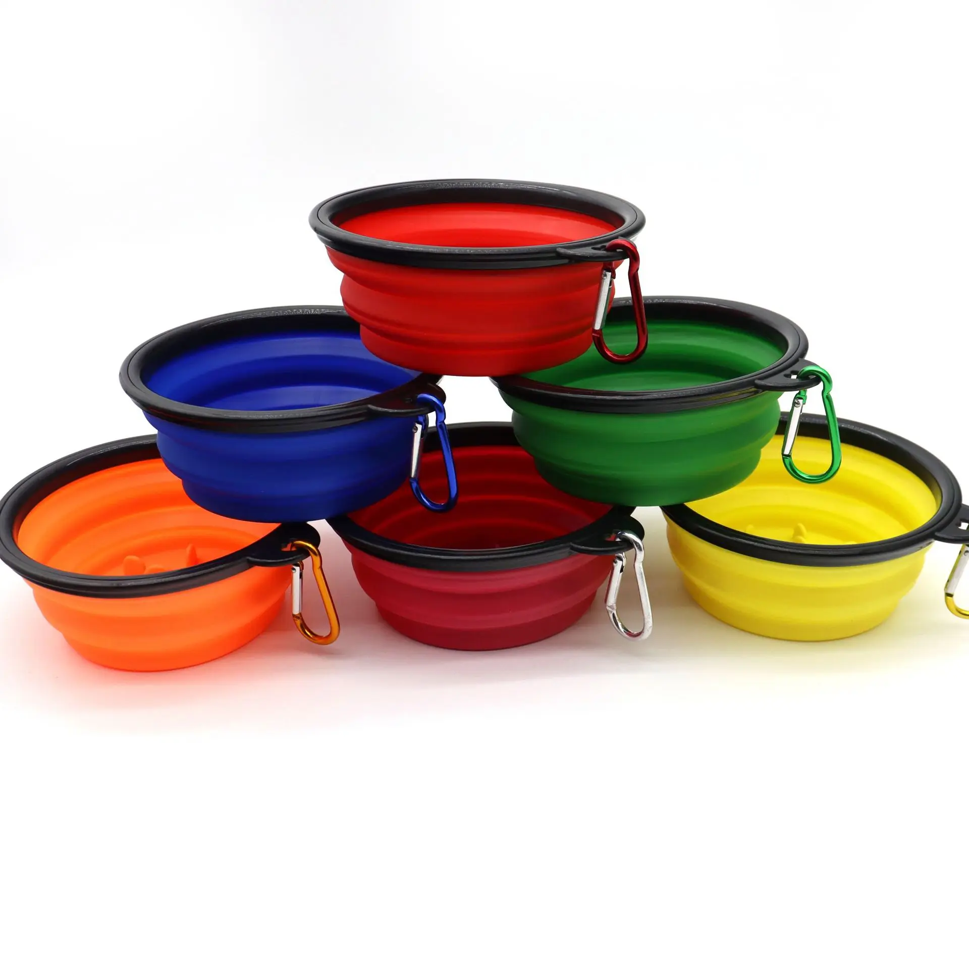 Wholesale Factory Manufacturer Collapsible Folding Portable Travel Pet Dog Slow Feeder Bowl