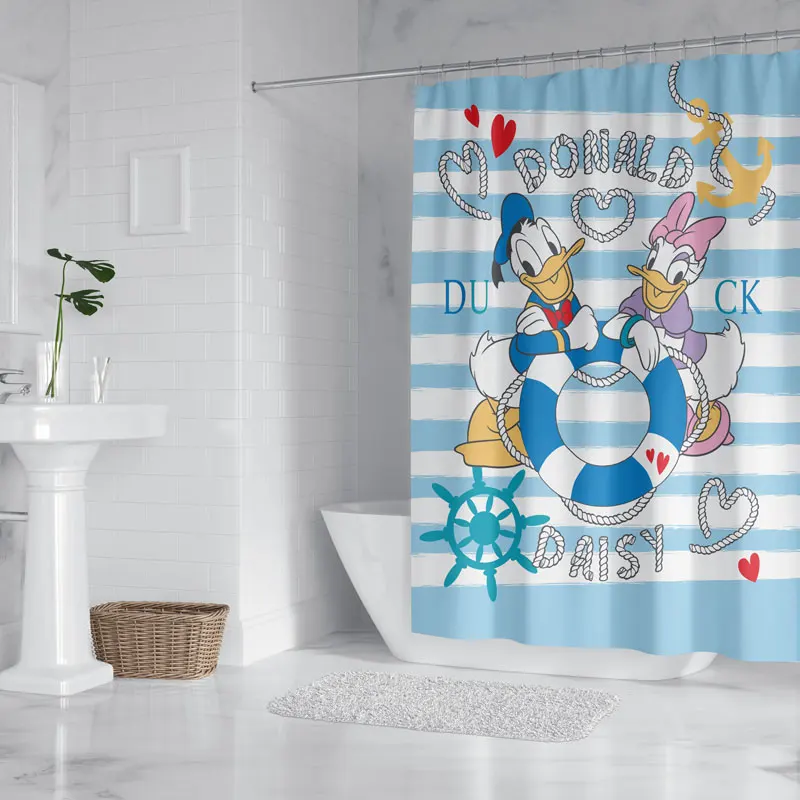 Hot Sale Cartoon Cheap Wholesale Kids Waterproof Bathroom Printing Digital Cartoon Bathroom Shower Curtain