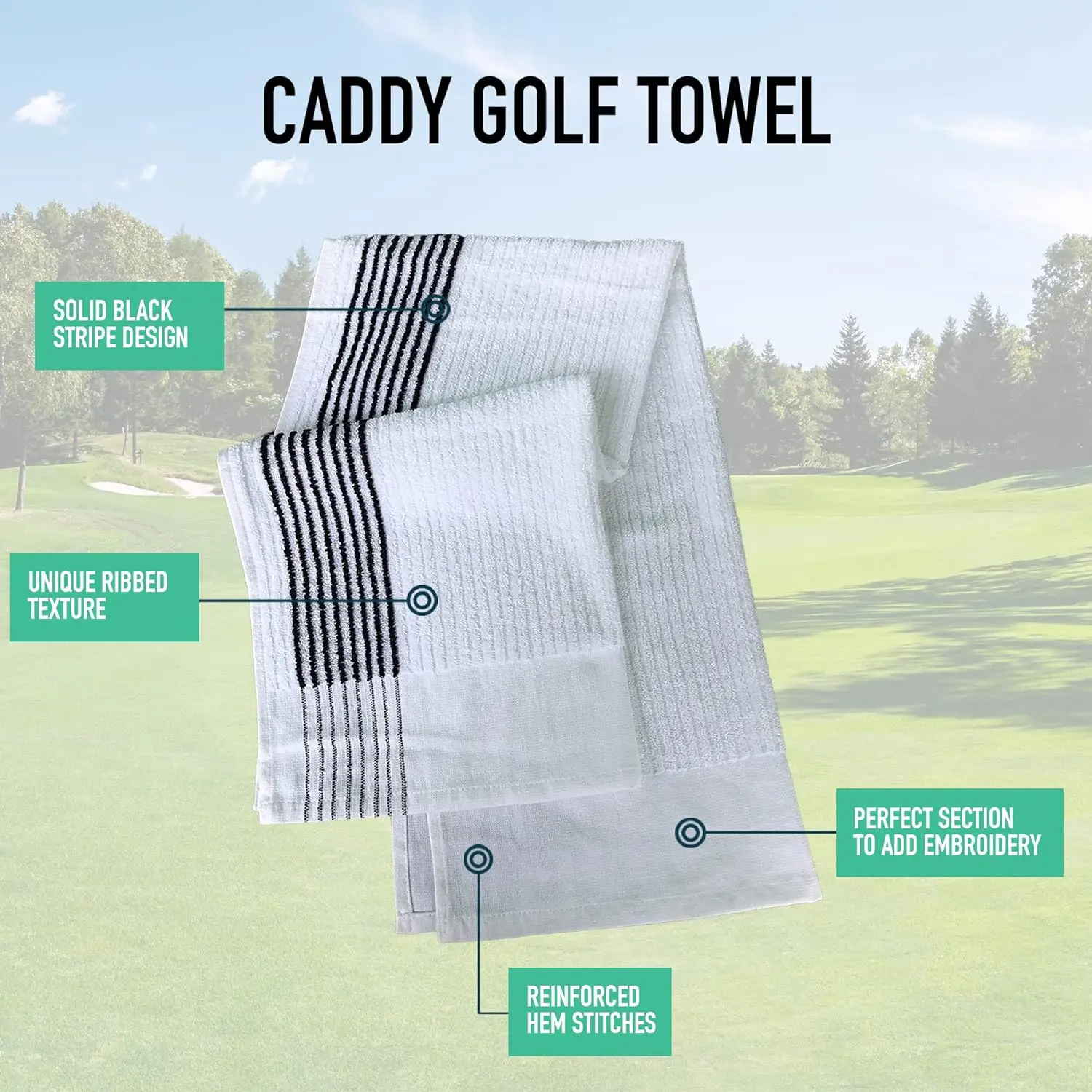 Factory direct cotton  Caddy  golf towels travel towels used by golf tour players