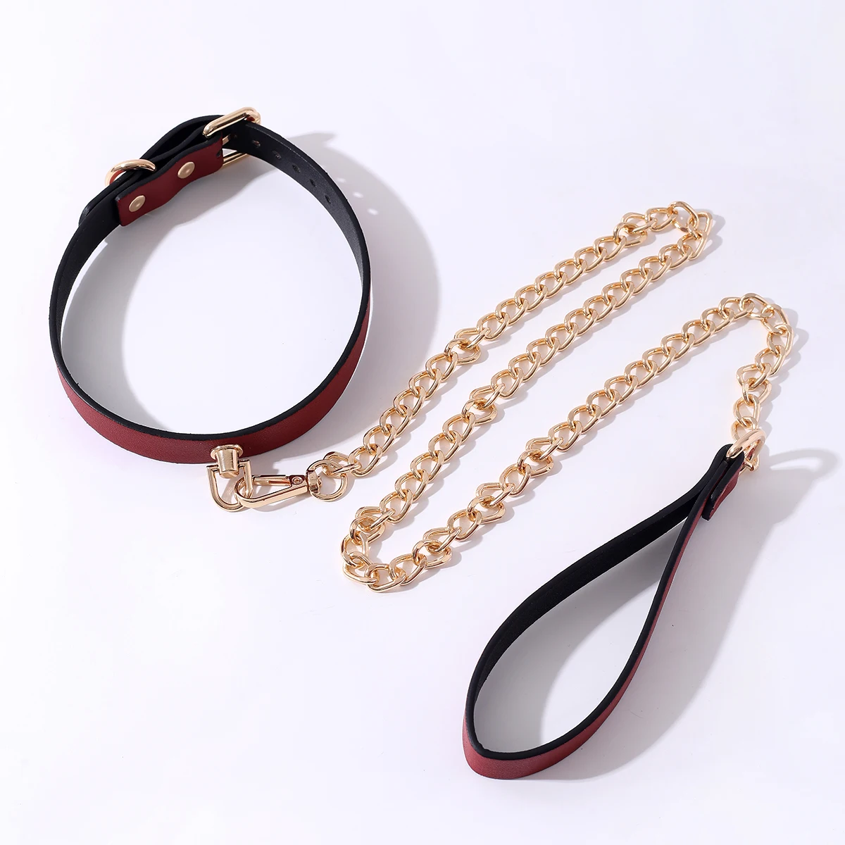 Texture SM Props Female Slave Training Leather Traction Collar Couple Flirting Role-playing Adult Sex Toys