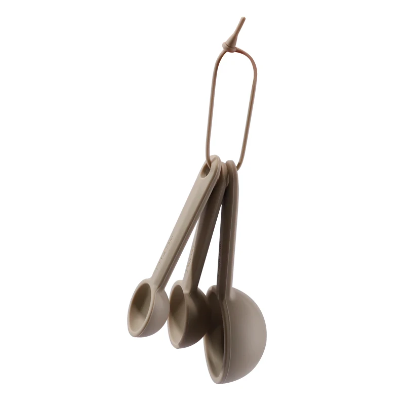 Оптовая продажа 100% пищевые силиконовые многоцветные прочные портативные японские мерные ложки