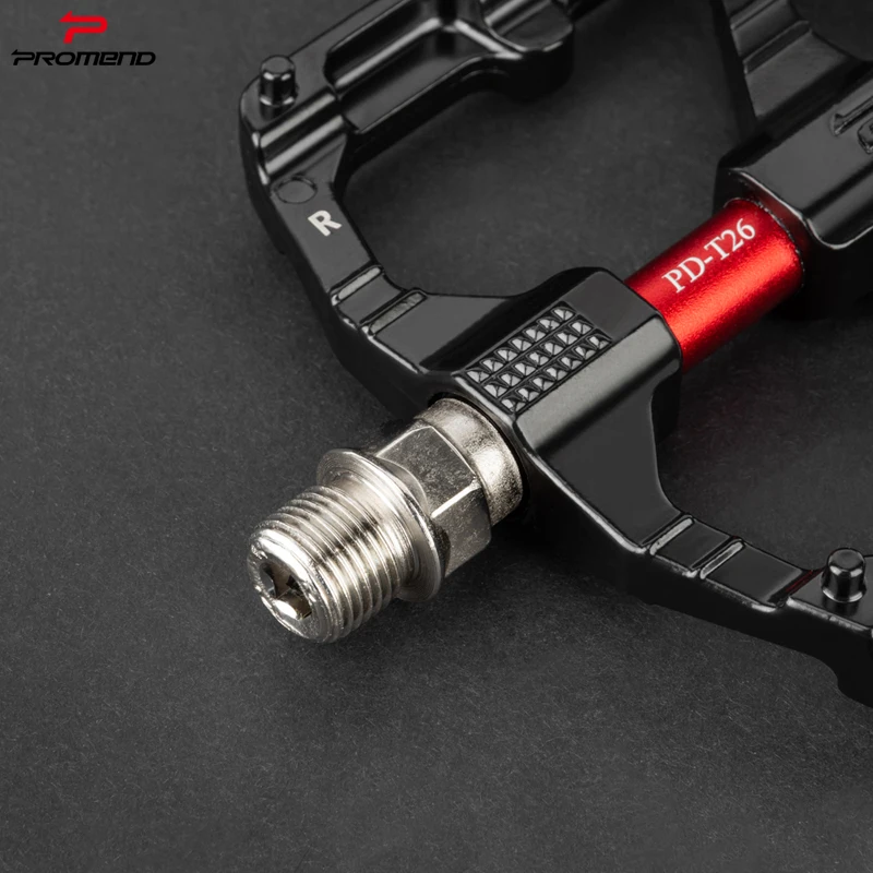PROMEND T26 Double Sleeve Bicycle Pedal Anti-Skid Aluminum Alloy for Mountain Road DU Peilin Bearing for both Road Race Bike Use