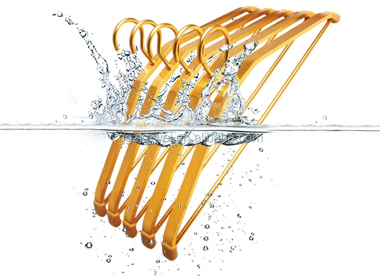 YH-8101 factory wholesale high quality metal aluminum gold color adult pants shirt coat laundry clothes hanger for cloth