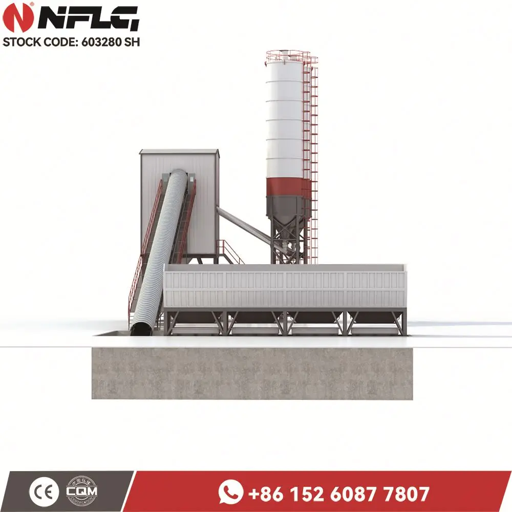 NFLG Brand Professional Central Mix Concrete Plants For Sale Compacted Inclined Belt Batching Plant Concrete Block Production