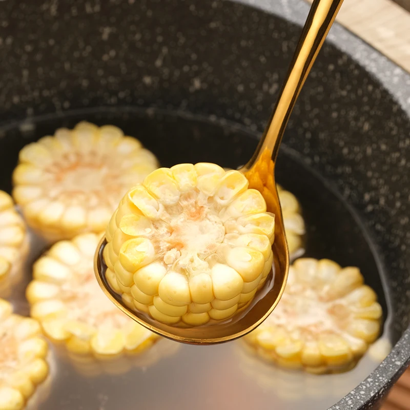 Kitchen Hot Pot Spoon Serving Metal Filter Spoon 304 Stainless Steel Soup Ladle Spoon