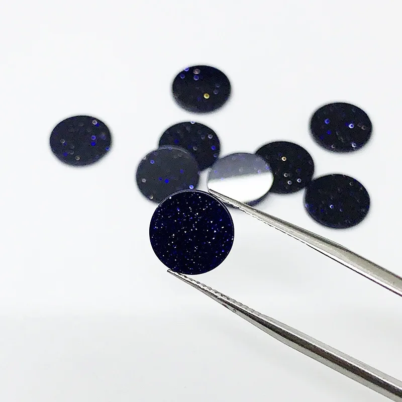 Кабошон круглой формы из голубого песчаника для украшения и монтажа