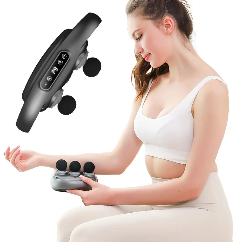 high frequency electric metal head roller deep muscle mini handheld massager vibrator for exercise massage muscle recovery case