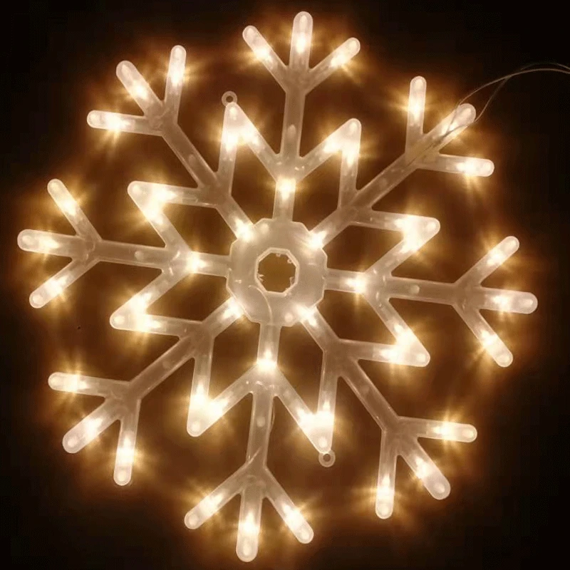 Hot Selling Christmas Outdoor Waterproof Lights Decoration Holiday Shape Decoration Pendant Led Snowflake String Flashing Lights