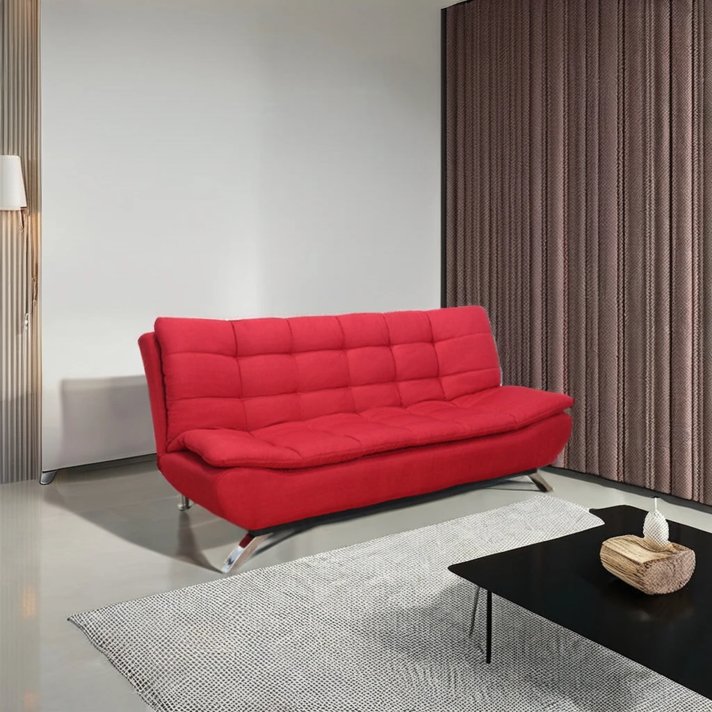 Factory Direct Sale Modern Design Living Room Furniture Romantic  Double Cushion Mattress Comfortable Velvet Fabric Sofa Cum Bed