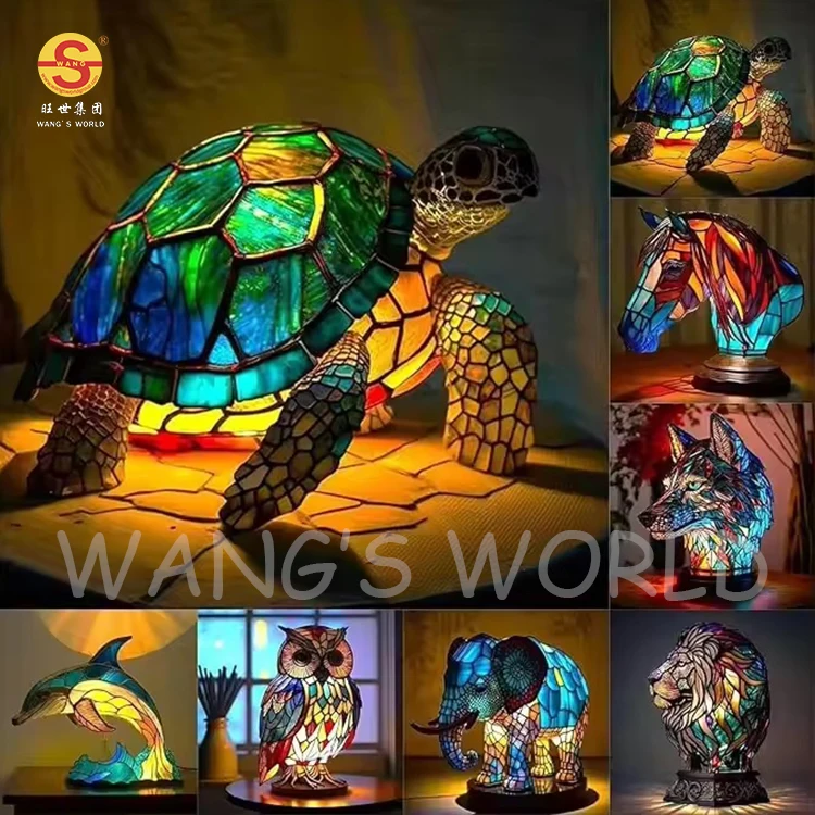 New Vintage Animal Night Light Resin Animal Table Lamp Night lights for Bedroom Decoration