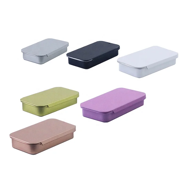 Hot Sale Custom Color Metal Boxes Small  5ml 10ml 15ml Mini Sliding Tin Box OEM  (NIR03)