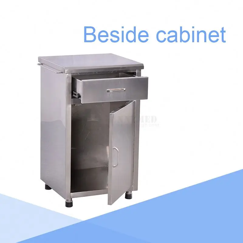 SY-R522A stable quality hospital patient cabinet stainless steel beside cabinet medical bedside table