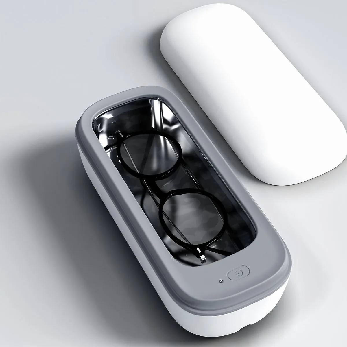 white custom small professional portable ultrasonic glasses cleaner machine