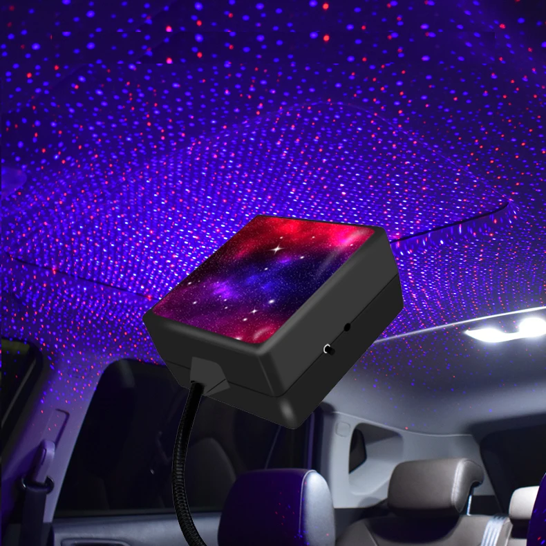 Romantic Auto Accessories Voice Activated Starry Sky Projector Lamp Car Roof Top Ceiling Star Light Car Usb Led Decorative Light