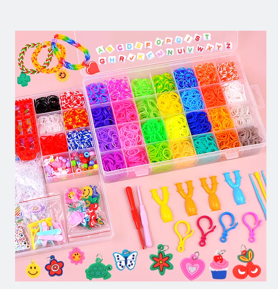 3800pcs Colorful Rubber Bands DIY Bracelet Making Loom Bands Starter Kit For Kids