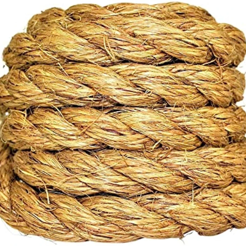 Twisted Manila Rope Natural 3 Strand Fiber Hemp Rope for Indoor and Outdoor Use Multipurpose Manila Rope for Crafts DIY
