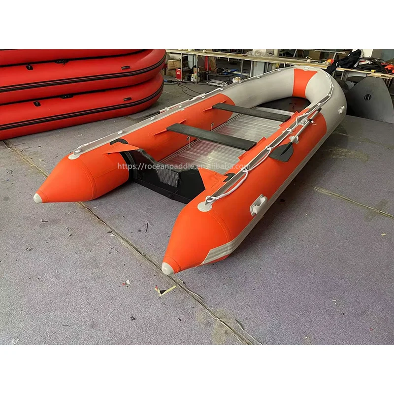 CE Zodiac 4.5 meters 14.7ft  Red /Orange aluminum hull inflatable boat rescue rowing boat for 10 person