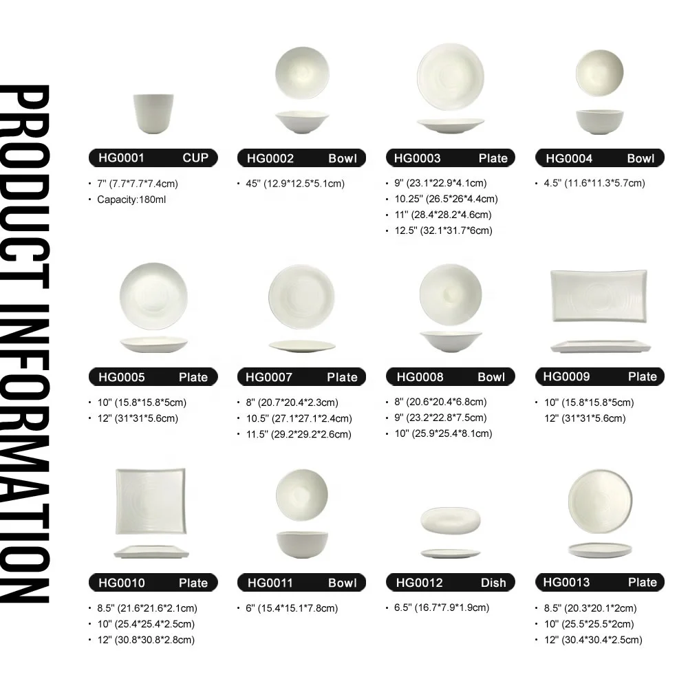 Wholesale Restaurant Crystal White Ceramic Tableware Porcelain Serving Dinner Bowl Dishes And Plates Sets Dinnerware