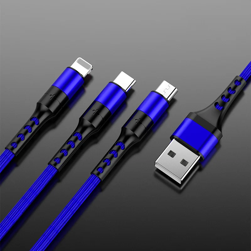 40W 5A 3 in1 multifuctuin type c to micro usb data cable phone charger fast charging cable adapter