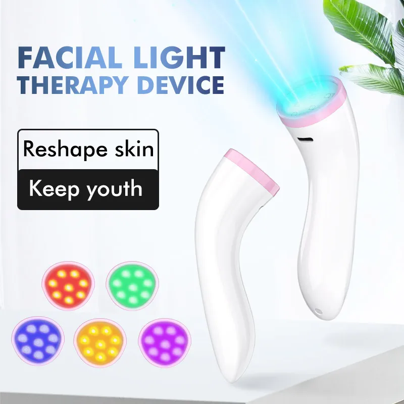 Led light beauty device led RF mini face beauty machine acne removal led beauty machine 5 lights therapy device for face