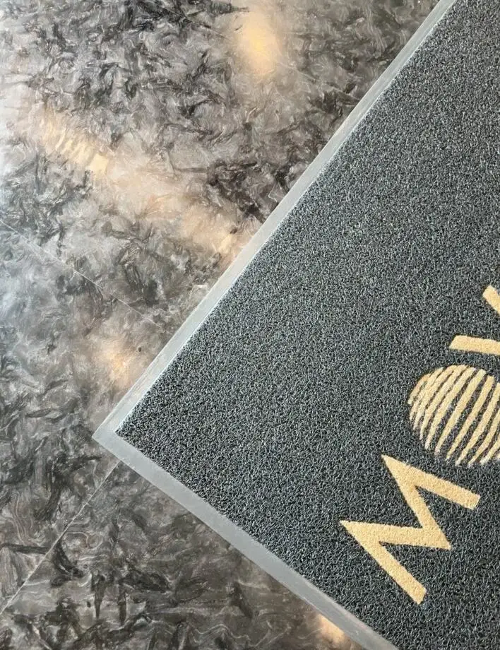 Factory PVC  Welcome Commercial Carpet Black Logo Mat Custom Printed Rubber Floor Entrance Door Mat for Store