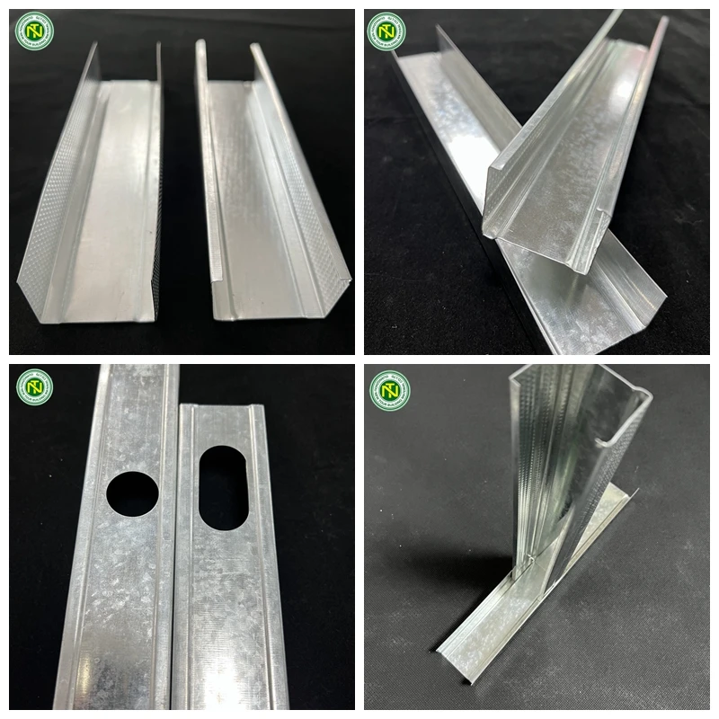 good price building material galvanized steel drywall profile stretch ceiling metal stud tracks for wall partition 50 mm width