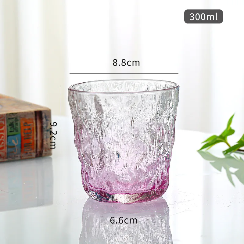 Hot sale Good quality Glacier Pattern Wine Glass Frosted Texture Whiskey Glasses Beer Household Drinking Office Bar Glass Cups