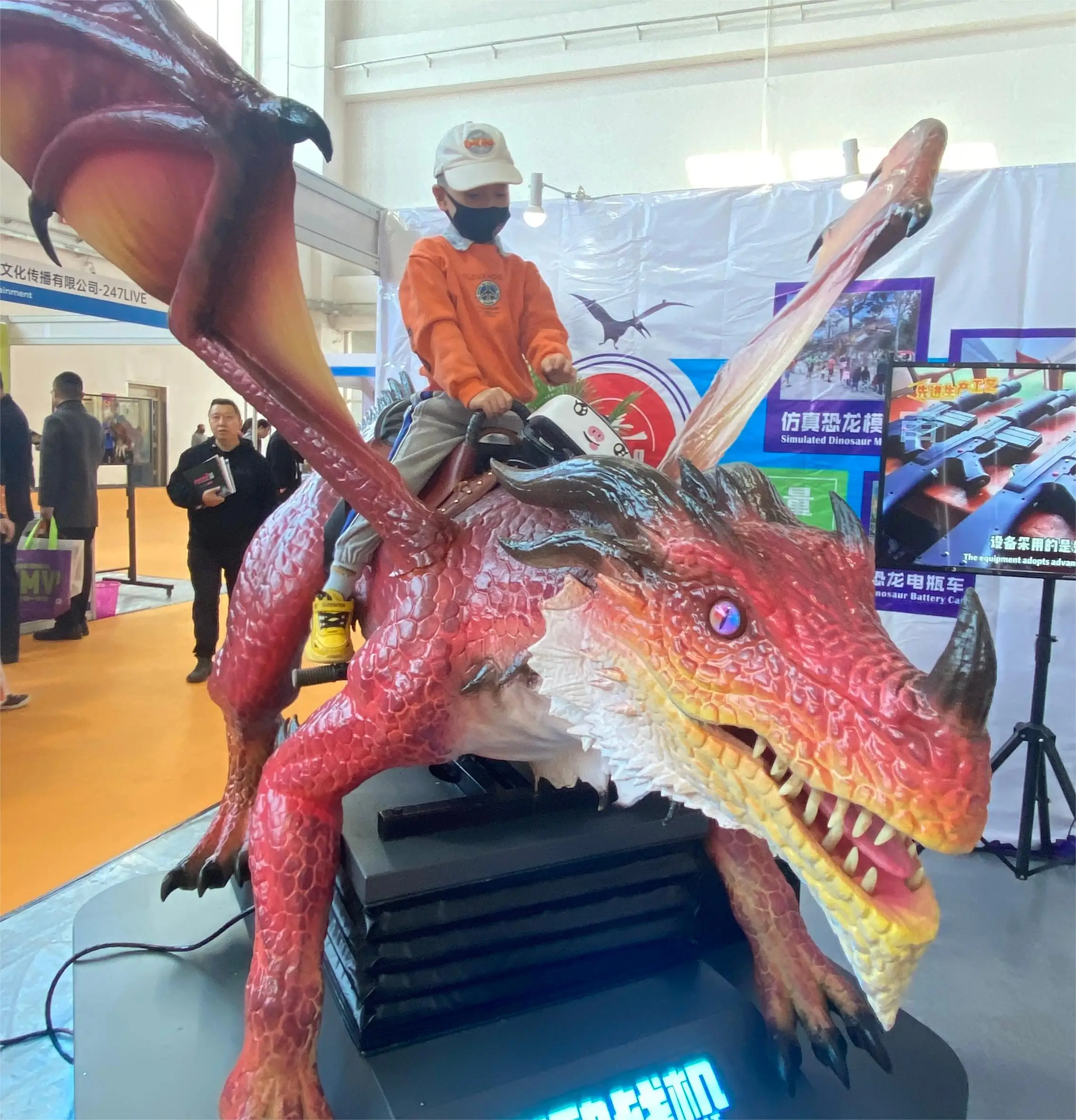 Amusement Park Rides Dinosaur Animatronic Dinosaur Ride Machines for vr game