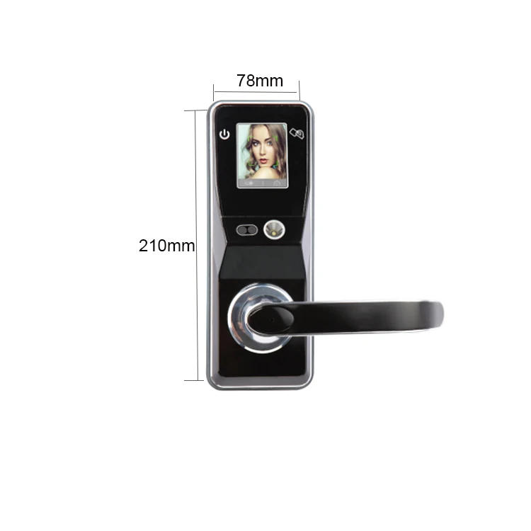 
High quality Face Recognition home security smart biometric eye scanner rfid card password door lock with camera 