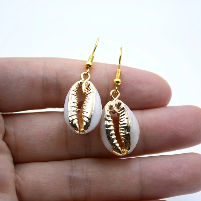 Wholesale Hawaii bead shell pearl fashion jewellery natural gold plated seashell pendant choker necklace earrings set for women