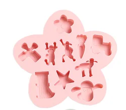 Z245  DIY silicone baking mold cartoon lamb farm chocolate mold cake mold