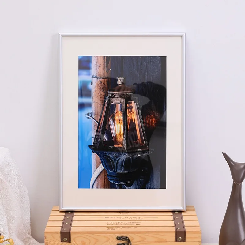 A3 A4 Silver Gold Rose Black Anodizing Metal Photo Frame Brushed Aluminium Painting Photo/Picture Frame wall  hanging