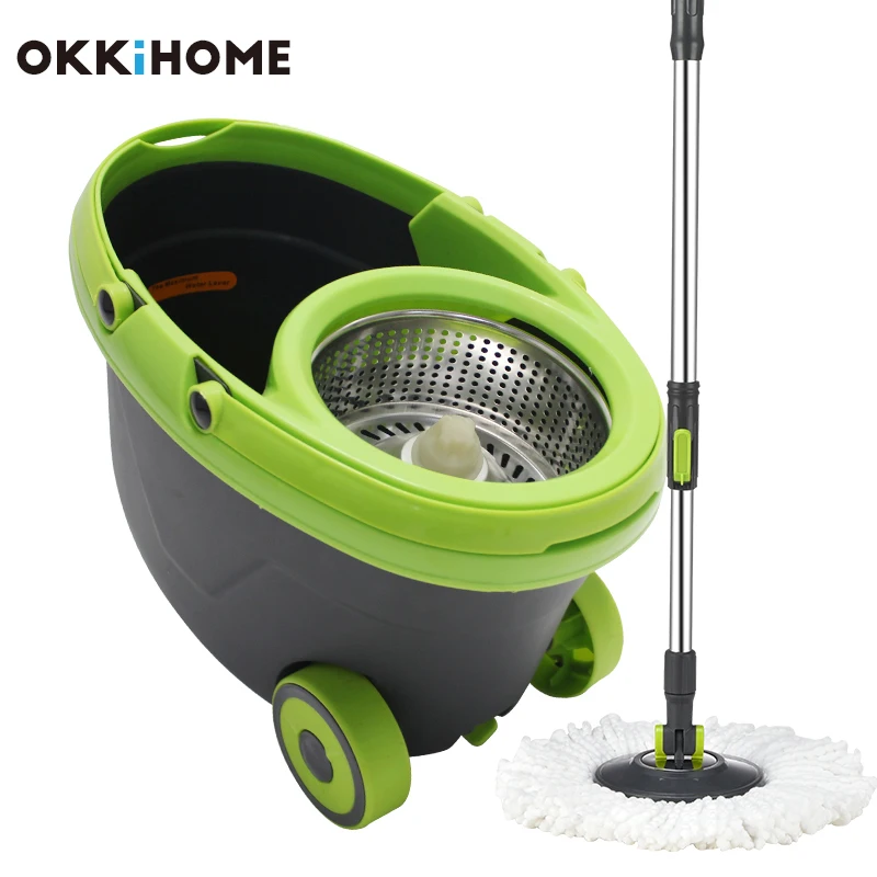 Spin Bucket mop with Easy Wheels for Magic 360 Degree Cleaning